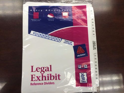 5 Pack -NEW AVERY 11372 LEGAL EXHIBIT INDEX # 26-50 - WHOLESALE LOT