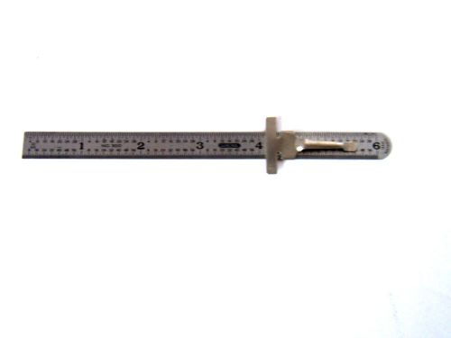 Stainless GENERAL #300 T Sq. 6&#034; Ruler-Standard, Inch/Feet- Decimal Equivalents