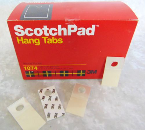 New 1000 scotchpad 3m hang tabs 1074 clear 1x2&#034; 10 tabs per pad 100 pads per box for sale