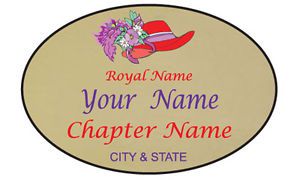#65 PERSONALIZED MAGNETIC NAME BADGE FOR THE RED HAT LADY OF SOCIETY