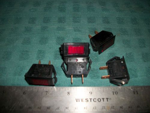 LOT OF SNAP-IN MOUNT 125V 1/3W SOLICO RECTANGULAR RED INDICATORS! A