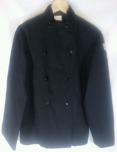 Mens Black Polyester Cotton Chef Coat Restaurant Cooking Uniform Sz SMALL S