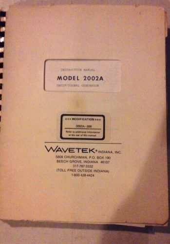 Wavetek Sweep/Signal Generator 2002A Manual, Original