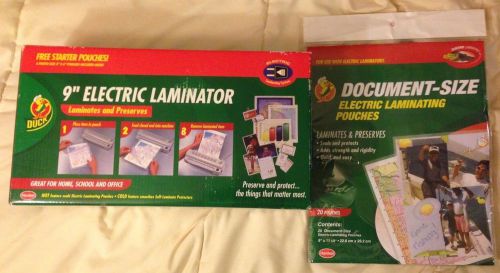 9&#034; Duck by Henkel Electric Laminator New with 20 Laminating Pouches Included