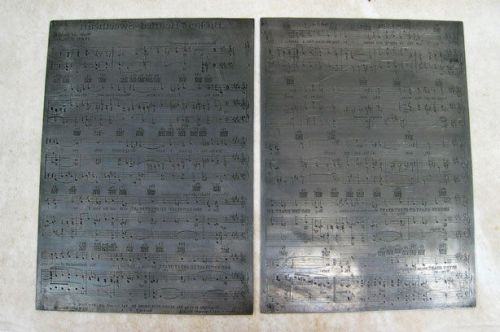 2 antique Vintage PRINTING PLATES Sheet Music *BROKEN HEARTED SWEETHEART*