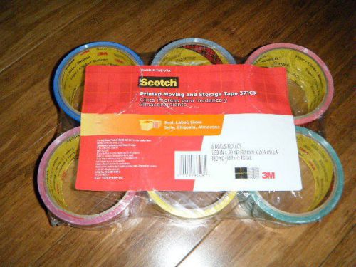 Scotch Moving and Storage Tape 371CP, 1.88 in x 30 yd (Pack of 6) FRAGILE ROOMS+