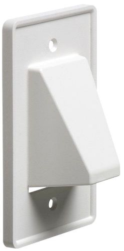 Arlington CE1-1 Recessed Cable Wall Plate, 1-Gang, White