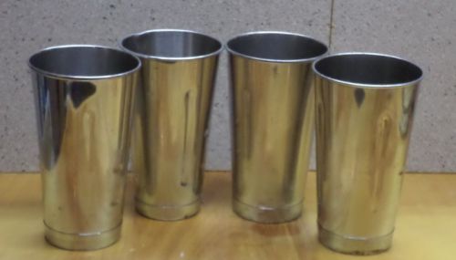 COMMERCIAL ALUMINUM WARE RESTAURANT MIXING CUPS SET OF 4 STAINLESS STEEL