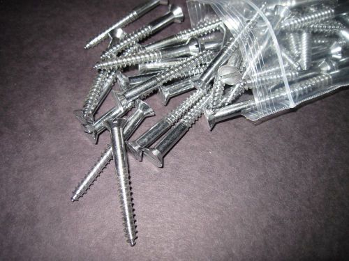 Chrome Plated Brass Wood Screws #12 x 2in. Flat Head Slotted 43pc