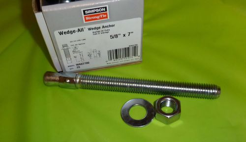 1 each wa62700 5/8&#034; x 7&#034; wedge-all wedge anchor + nut washer simpson strong-tie for sale