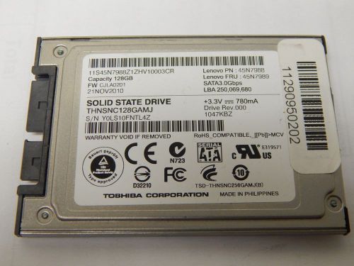 TOSHIBA 128GB 1.8&#034; SSD HARD DRIVE (THNSNC128GAMJ) Lenovo P/N: 45N7988