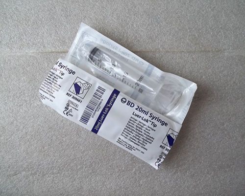 60 B-D 20ml/cc Disposable 309661 LUER LOK Syringe Becton Dickinson ~ SHIPS FREE