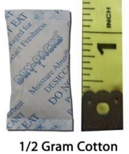 Dry-Packs 50-Pack Indicating Silica Gel Packet Desiccant Dehumidifier, 1/2gm