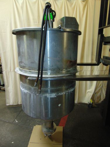 150 gallon stainless steel conical mixing tank with hydraulic driven mixer for sale