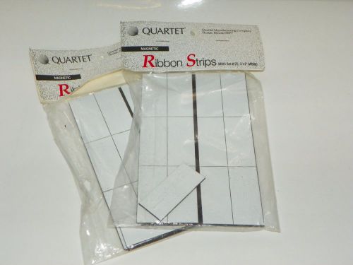 Quartet Magnetic Ribbon Strips, 2w x 7/8h, White, 25 per