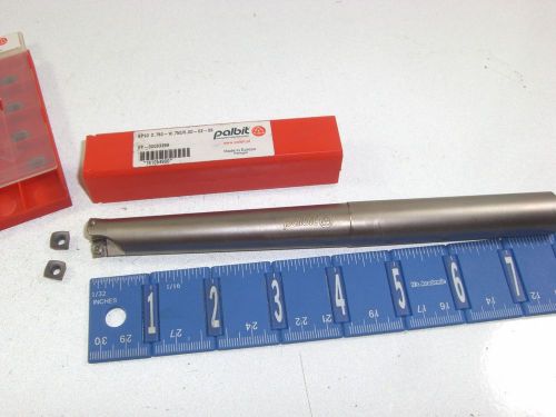 PALBIT 3/4&#034; INDEXABLE HIGH FEED EXTENDED REACH END MILL WITH INSERTS