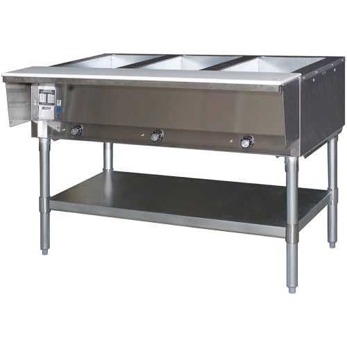 Eagle group stainless steel natural gas 5 well open base hot food table - ht5-ng for sale