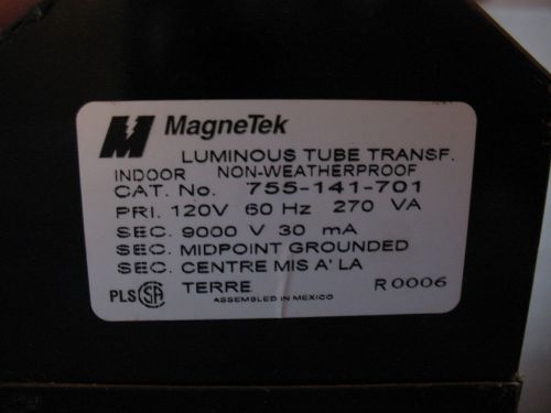 Magnetek - Luminous Tube Tranformer