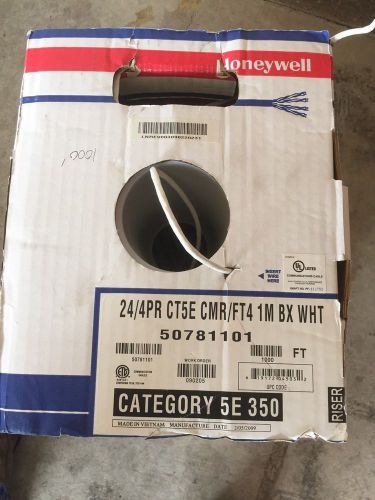 Honeywell cable white 24/4pr cat5e network cable - new - 826&#039; for sale
