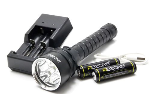 6000lm underwater diving torch 5x cree xml t6 l2 led flashlight w/18650 battery for sale