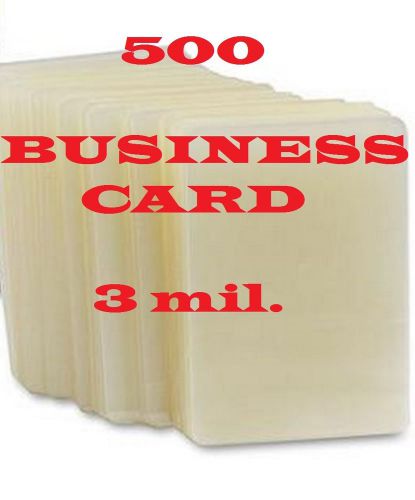Business Card 500 PK 3 mil Laminating Laminator Pouches/Sheets  2-1/4 x 3-3/4