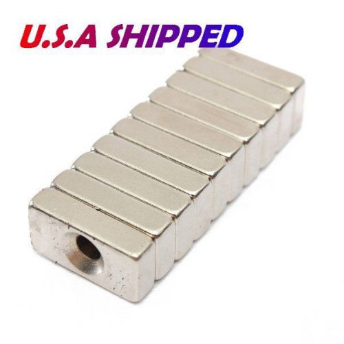10pcs strong block countersink magnet 20x10x5mm hole 4mm rare earth neodymium for sale