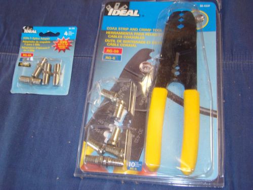 Ideal coax strip and crimp tool-30-433f-rg 59 &amp; rg 6-with some connectors for sale