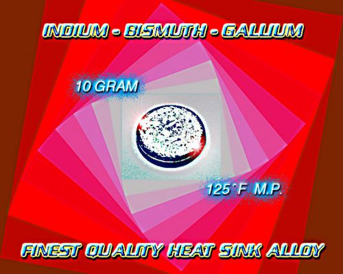 Superior Quality Heat Absorbing Indium Alloy 1/4oz m.p.125°F /attracted to heat