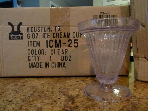 24 Commerical 6oz Clear Tall Dessert Cup - Hard Plastic, Reuseable