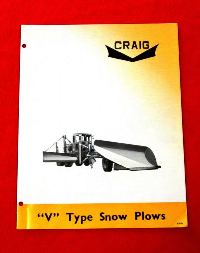 1966 Craig&#039;s Machine Shop V Type Snow Plows Sales Brochure Hartland NB golc2