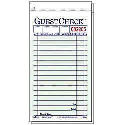 National Checking Company 3 1/2-in X 6 1/2-in Green Guest Check (Case of 50)