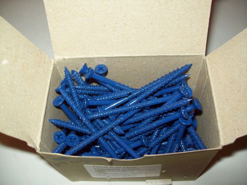 99 fasteners screw tapcon style 3/16 x 2-3/4 fh phl concrete anchor blue teflon for sale