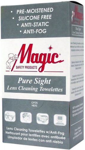Lens cleaning towelettes pure sight wrapped 1 box (100 towelettes) by magic s... for sale