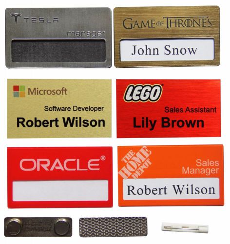 Name Badges, ID Badge Personalized,Customized Badges with logo,Engraved,50pieces