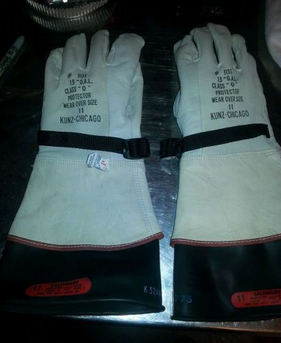 Salisbury class 0 low voltage lineman gloves with protectors for sale