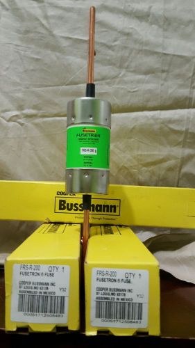 1 THREE BUSSMAN FUSETRON FRS-R-200 600 VOLTS DUAL ELEMENT TIME DLY FREE SHIPPING
