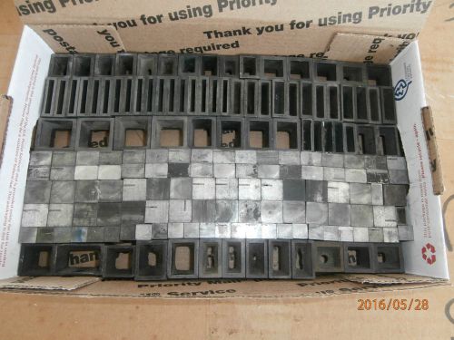 ASSORTMENT OF LETTERPRESS PRINTER QUADS AND SPACERS 24 PT THROUGH 72 PT.