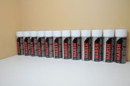 (12) MARSH Stencil Ink, 14 fl oz (Net Weight: 11 oz.) Spray Cans, White
