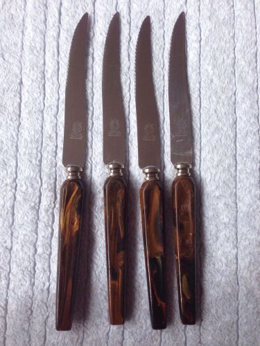 4 Vintage Steak Knives Sheffield SCC Cutlery Stainless Steel Very Nice