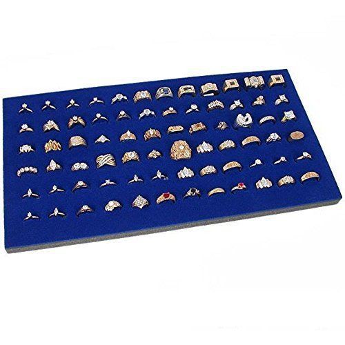 Ring Display Pad 72 Slot Jewelry Travel Blue Insert New