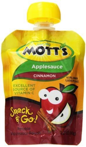 Mott&#039;s Snack &amp; Go Cinnamon Applesauce, 3.2 oz pouches (Pack of 4)