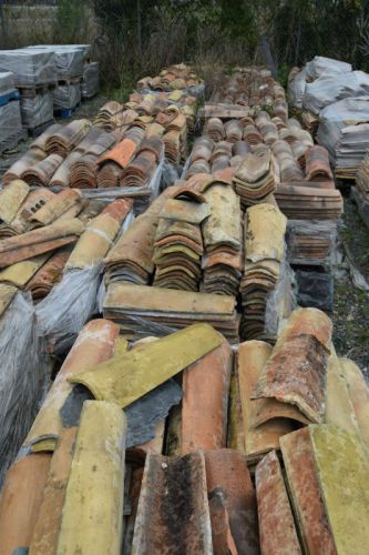 Large Lot of Mission/Canal Roof Tile 4,000+ Pieces Old Reclaimed Castelnaudary