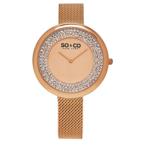 SO&amp;CO NY Women&#039;s 5259.3 SoHo Quartz Metal and Stainless Steel Casual Watch