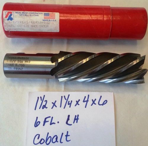 Left Hand 10 Pc. Lot 1-1/2 x 1-1/4 x 4 x 6-1/2  6FL. LH Cobalt End Mills New