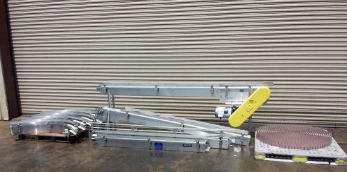 Nercon 4.5” x 30’ long ss bottle conveyor with (4) 90 deg curves, conveying for sale