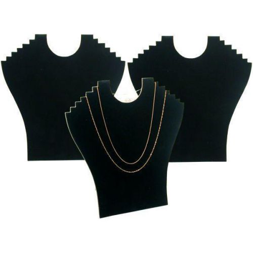 3 Black 6 Tier Display Chain Bust Necklace Bust Easel