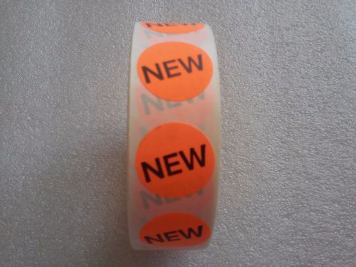 Roll of 500 &#034;NEW&#034; Neon Orange Round Merchandise Labels / Stickers - 1&#034; - Retail