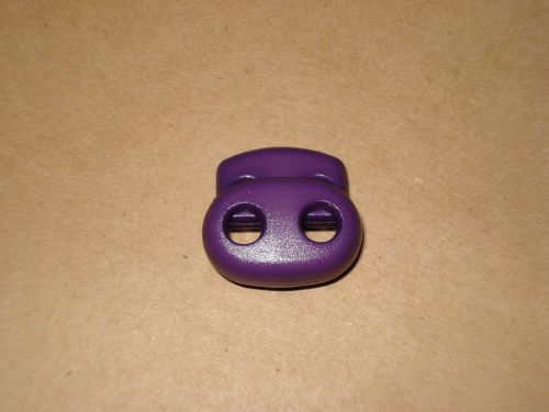 S024 100 pcs 3mm Medium Purple Bean Plastic 2 Holes Cord lock Stops