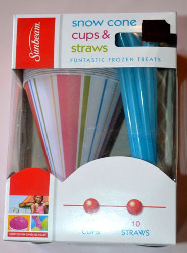 Sunbeam Snow Cone Cups 20 &amp; Straws 10