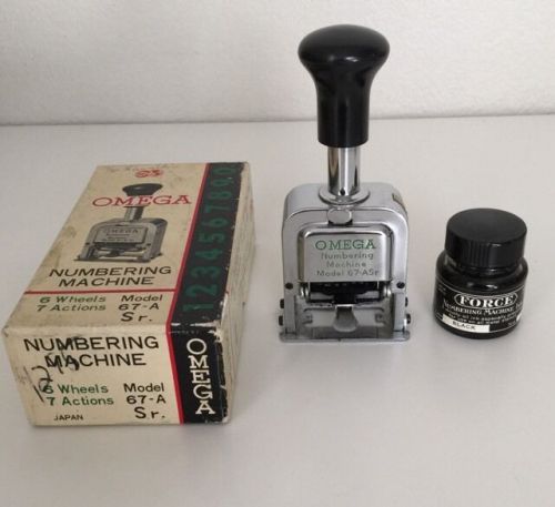Omega Numbering Machine Model 67-ASr Comes With Box And Ink